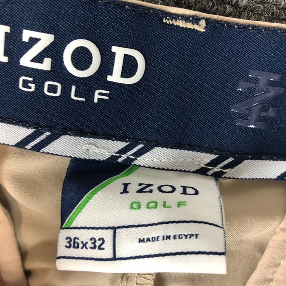 IZOD GOLF Mens Beige Chino Pants Size 36x32 Straight Leg Casual Golf - Picture 7 of 14